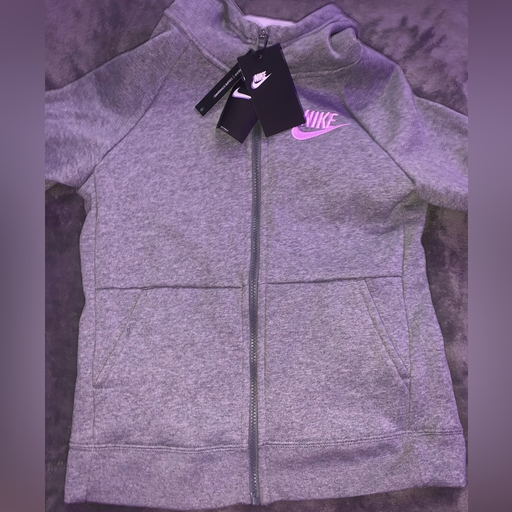 Grey & Pink Nike Zip-up jacket kids